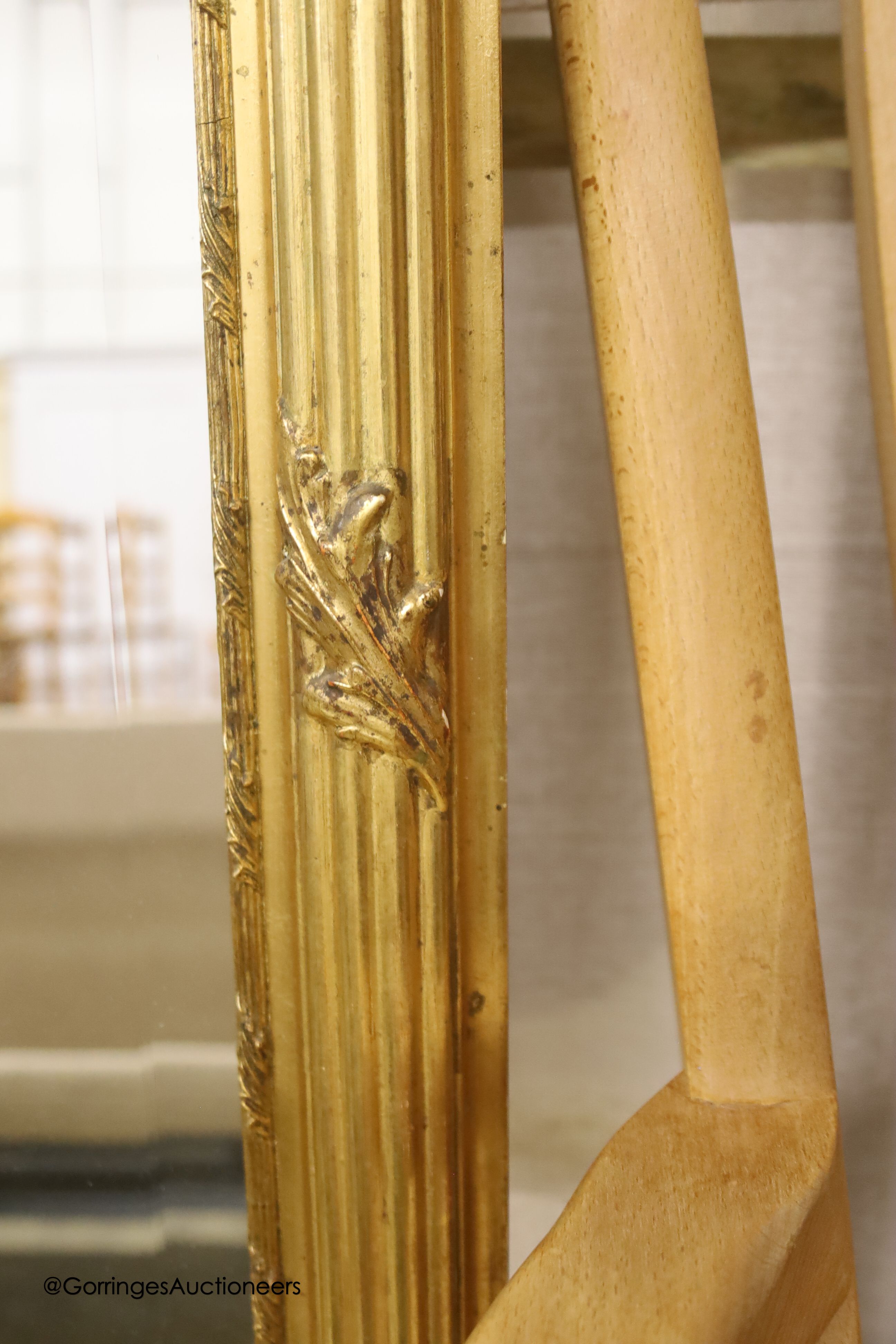 A Victorian giltwood and gesso overmantel mirror, width 92cm, height 129cm